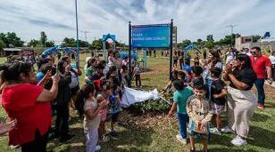 Moreno ya renovó más de 70 plazas: se inauguró una nueva en Trujui