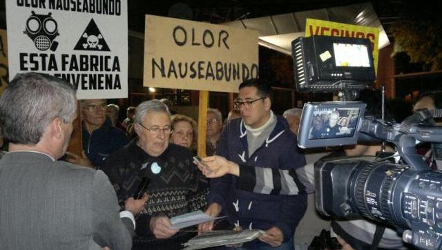 Protestas frente a la fábrica Rousselot