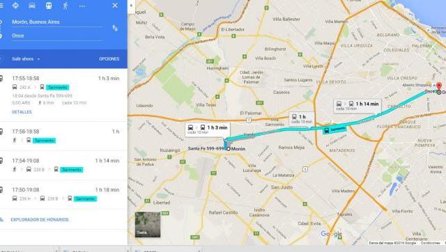 Google Maps incorporó frecuencias de trenes y colectivos en el Oeste