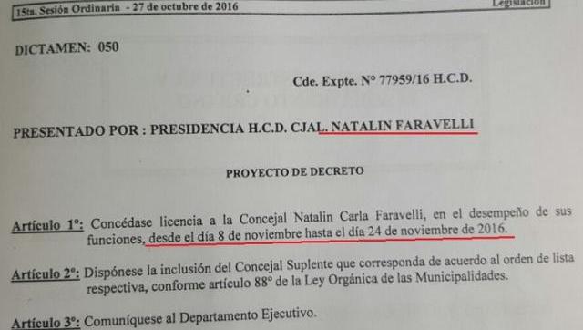 Faravelli pide licencia y el Concejo Deliberante quedaría en manos del Frente Renovador