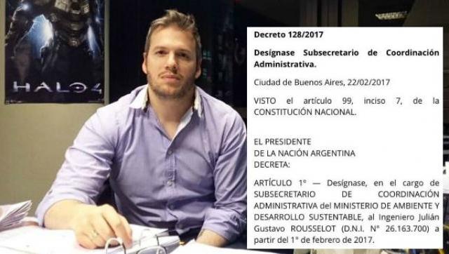 Boletín Oficial: Rousselot (hijo) ya es subsecretario en el gobierno de Macri