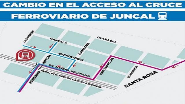 Nuevo acceso al cruce ferroviario de Juncal