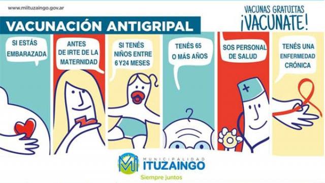 Vacunación antigripal gratuia en Ituzaingó