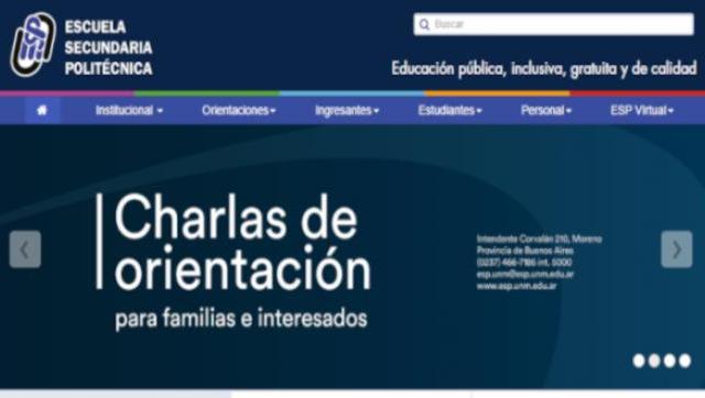 Charlas de Orientación de la Escuela Secundaria Politécnica de la Universidad Nacional de Moreno