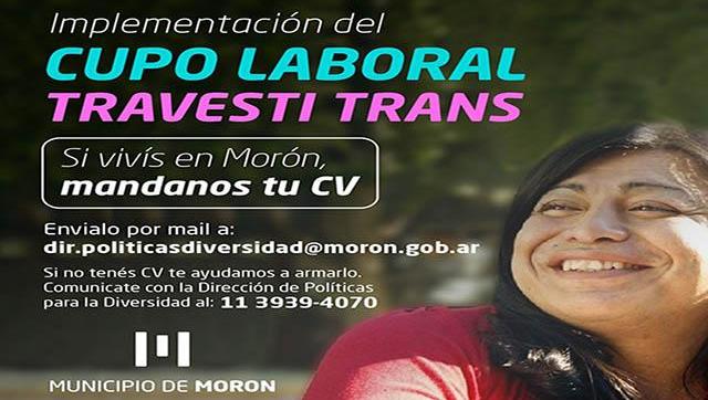 Morón avanza con la implementación del cupo laboral travesti-trans