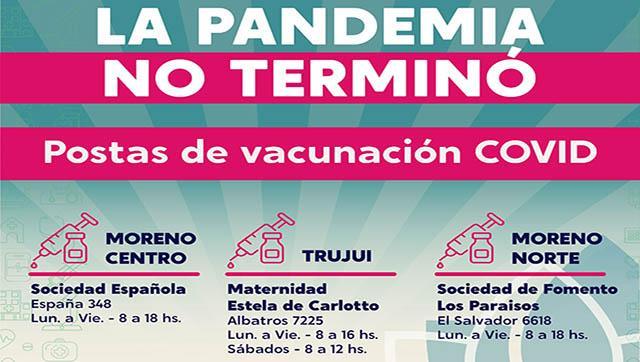 Vacunación contra el Covid-19: postas en Moreno