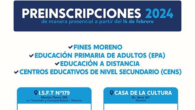 Comienzan las preinscripciones educativas 2024