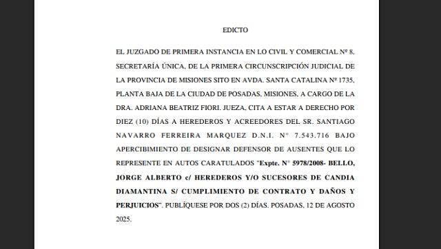Llamado a herederos y acreedores