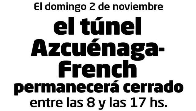 Corte total en el túnel Azcuénaga-French por obras en la estación Morón
